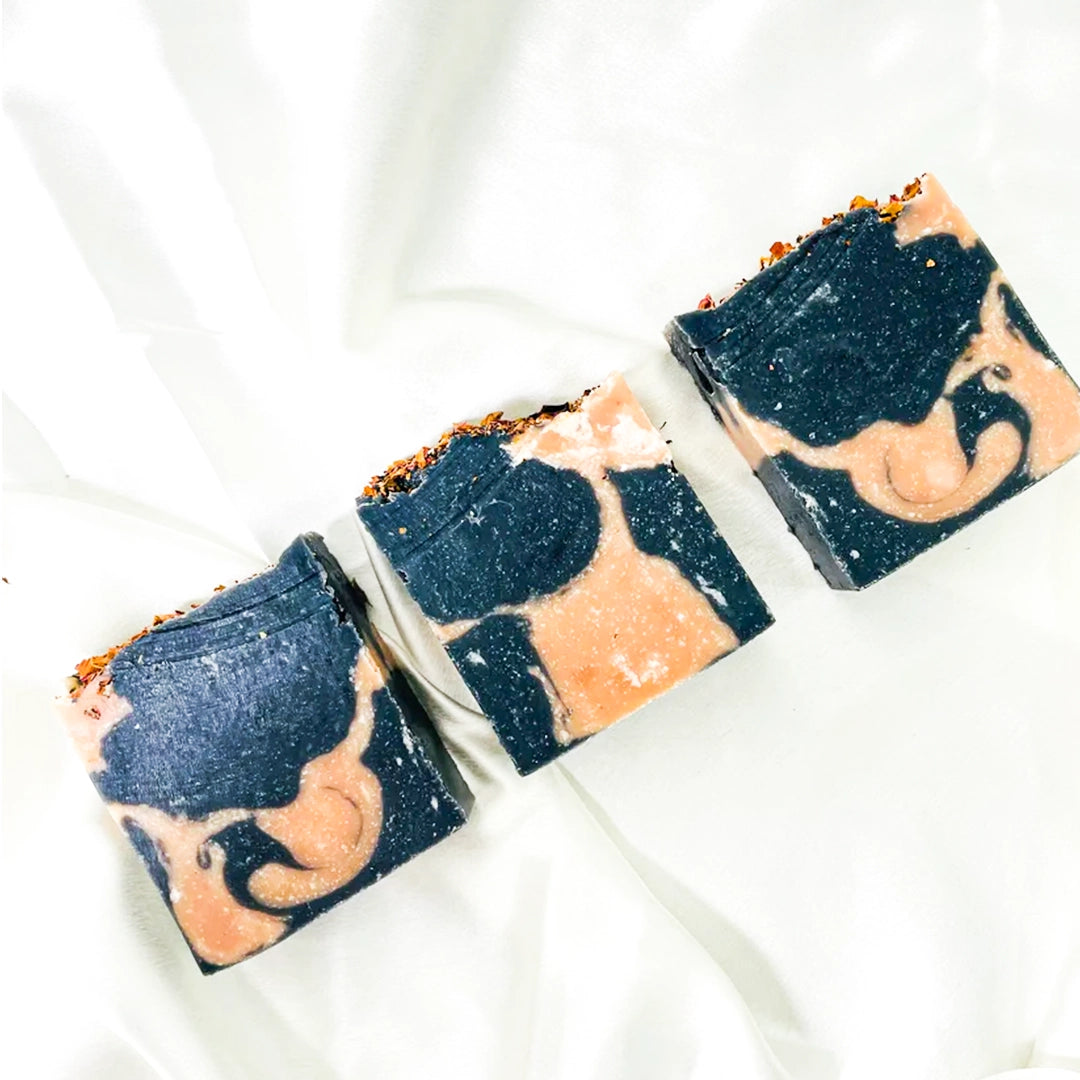Charcoal Pink Clay Black Rose Soap