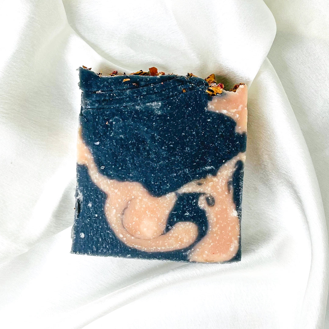 Charcoal Pink Clay Black Rose Soap