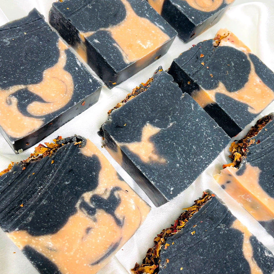 Charcoal Pink Clay Black Rose Soap